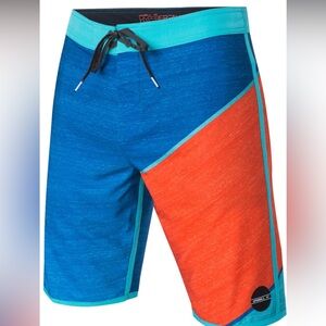O'Neill Hyperfreak Men's Boardshort Shorts Size 40 color: orange,blue and green